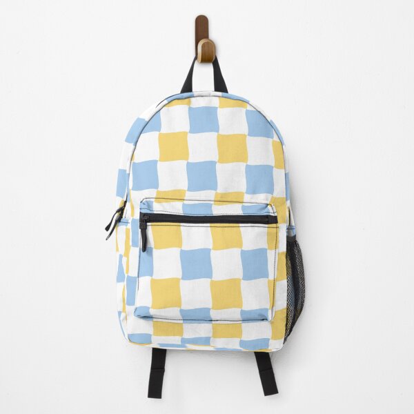 Item preview, Blue and Yellow Wave Diagonal Checked Square Geometric Pattern designed and sold by Moyanana.