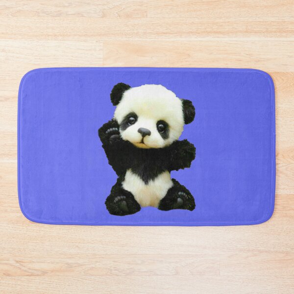 Item preview, Black White Panda Bear Teddy Bear Blue designed and sold by Rowena Jones.