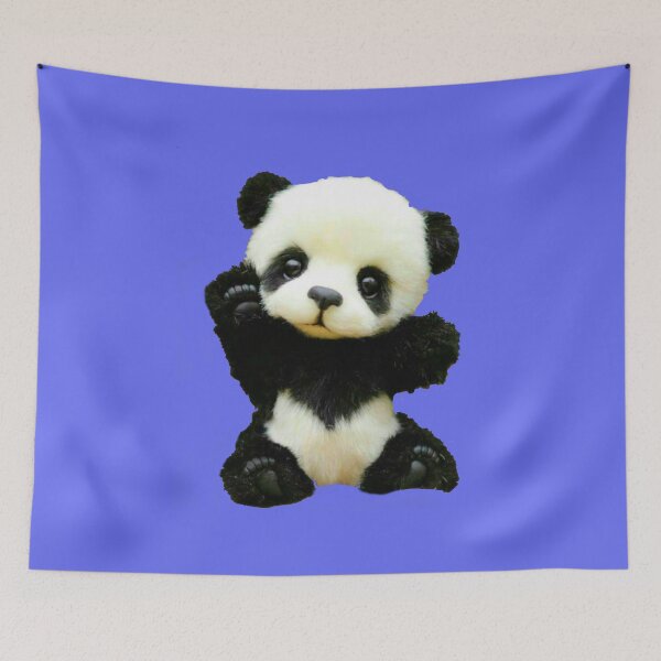 Item preview, Black White Panda Bear Teddy Bear Blue designed and sold by Rowena Jones.