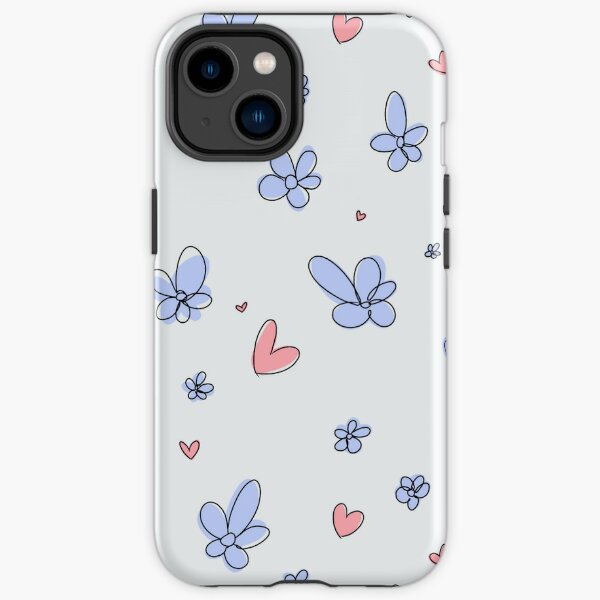 Heartstopper flowers and hearts mix (blue) iPhone Tough Case