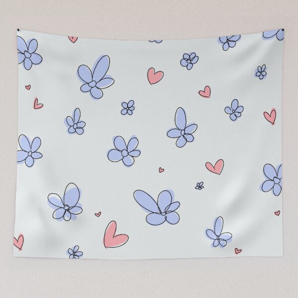 Item preview, Heartstopper flowers and hearts mix (blue) designed and sold by Sophprano.
