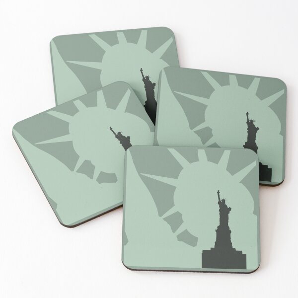 Item preview, Liberty statue - New York - in two tone Cambridge Blue, original artwork designed and sold by Elizabeth-Banks.