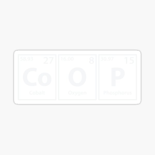 "Coop (CoOP) Periodic Elements Spelling" Sticker for Sale by