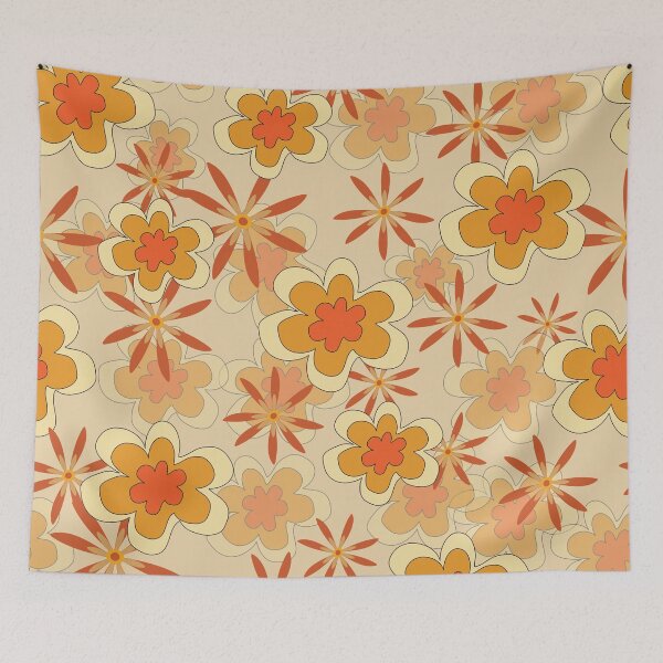 Item preview, Retro Flower Power Orange designed and sold by Ashlison.