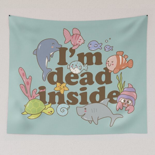 Item preview, I'm dead inside (a fishy meme) designed and sold by Ashley Castleton.