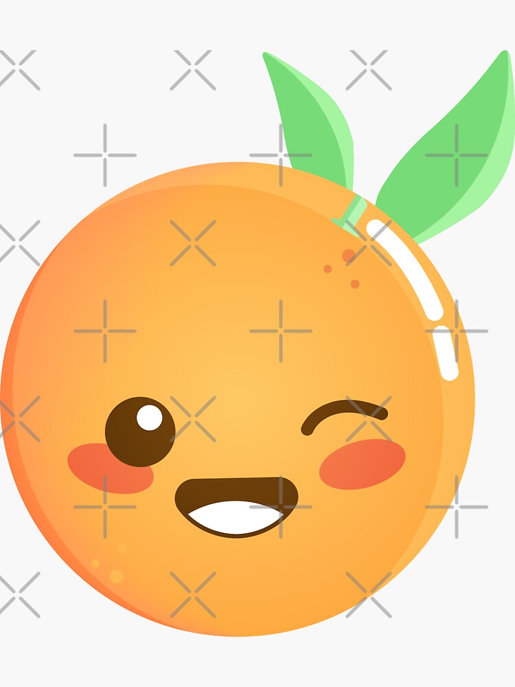 "Cute Orange , Cute Fruit" Sticker for Sale by KawaiSticker Redbubble