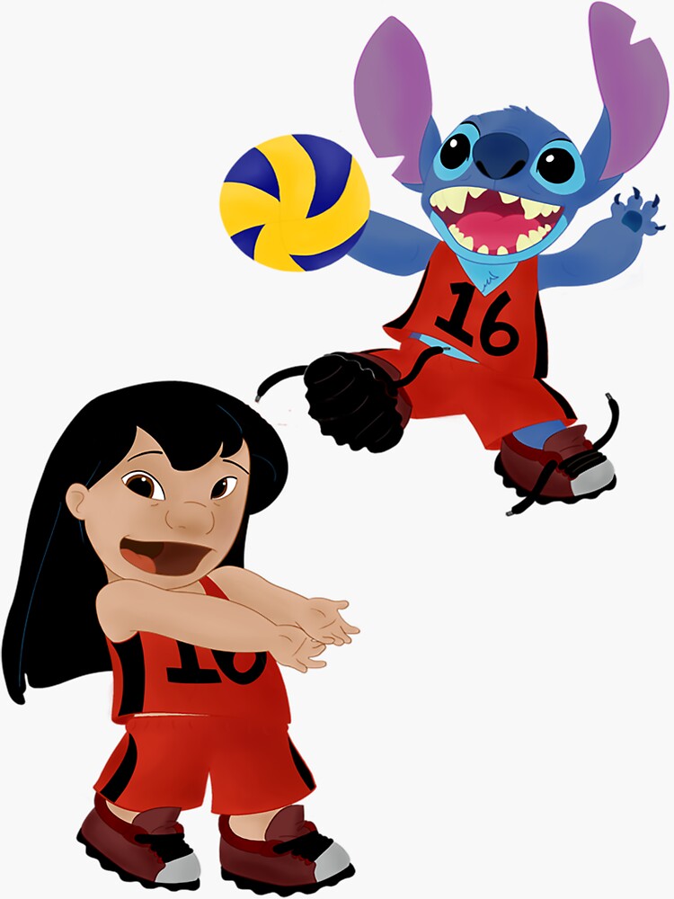 Lilo and Stitch Volleyball Art Sticker for Sale by JakeGoodwin