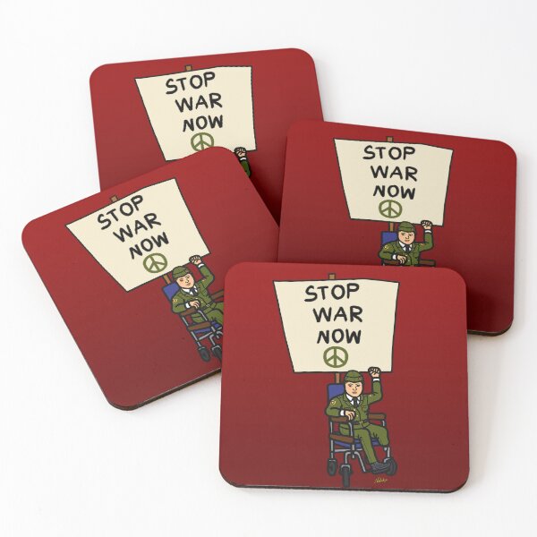Item preview, Disability veteran military on wheelchair protest anti-war designed and sold by Nalidsa Sukprasert.