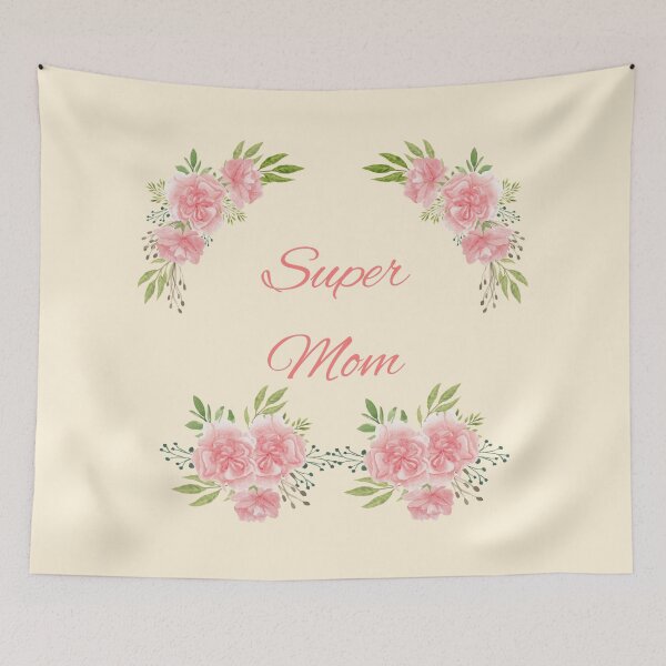 Item preview, "Super Mom" Pink Carnation Mother's Day 2022 Gift idea. designed and sold by HiruK.