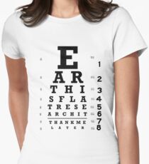 Earth is Flat - Eye Chart Women's Fitted T-Shirt