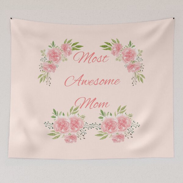 Item preview, "Most Awesome Mom" Pink Carnation Mother's Day 2022 Gift idea. designed and sold by HiruK.