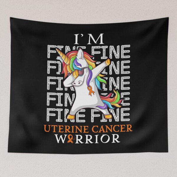 Item preview, Unicorn Uterine Cancer Warrior I'm Fine Uterine Cancer Awareness designed and sold by Hatjar.
