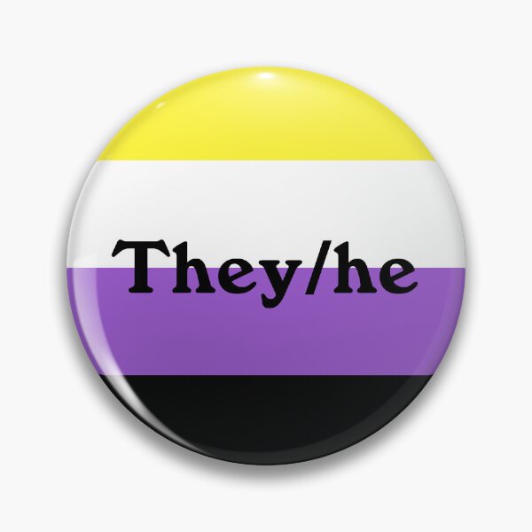 Item preview, They he pronouns non binary flag w designed and sold by Fyleth.