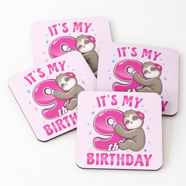 Item preview, Its My 9th Birthday Girls Pink Sloth designed and sold by pablomendoza.