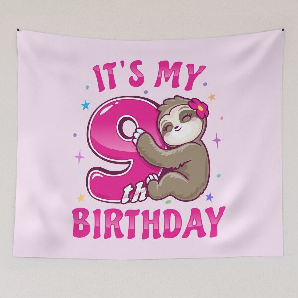 Item preview, Its My 9th Birthday Girls Pink Sloth designed and sold by pablomendoza.