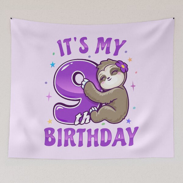 Item preview, Its My 9th Birthday Girls Purple Sloth designed and sold by pablomendoza.
