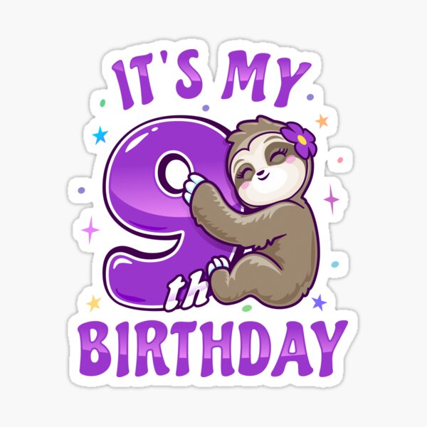 Item preview, Its My 9th Birthday Girls Purple Sloth designed and sold by pablomendoza.