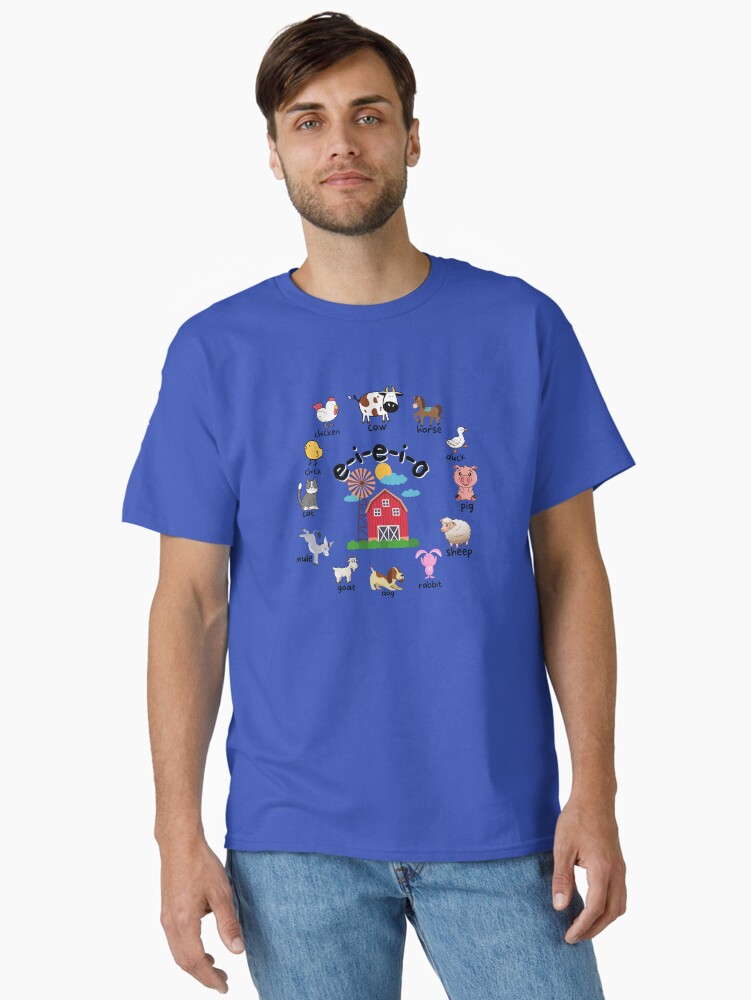 Imagen 2 de 7, Camiseta clásica con la obra E-I-E-I-O Animales de Granja, diseñada y vendida por ShaneinJapan.