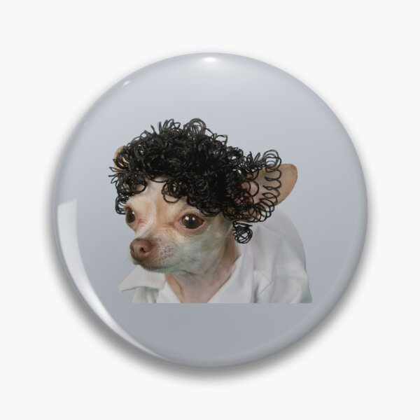 Item preview, a little chihuahua wearing a curly wig    designed and sold by Spaspart.