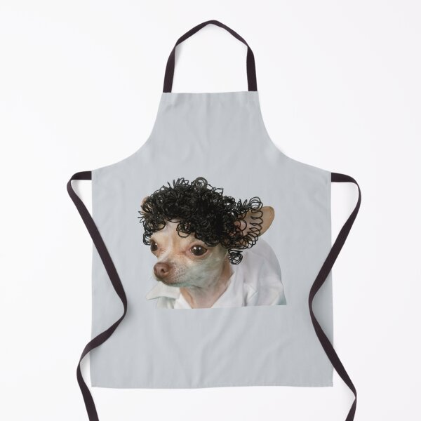 Item preview, a little chihuahua wearing a curly wig designed and sold by Spaspart.