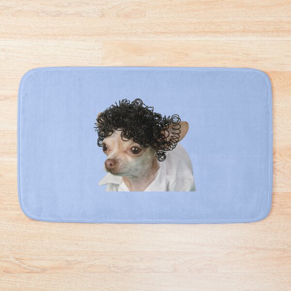 Item preview, a little chihuahua wearing a curly wig    designed and sold by Spaspart.