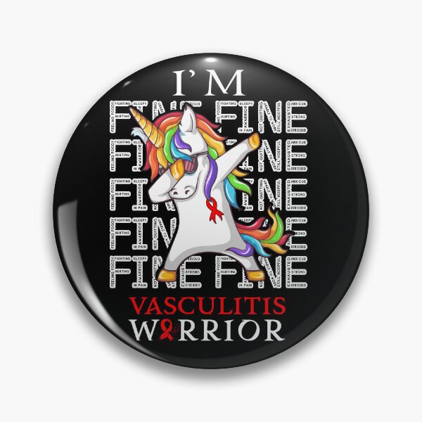 Item preview, Unicorn Vasculitis Warrior I'm Fine Vasculitis Awareness designed and sold by Hatjar.