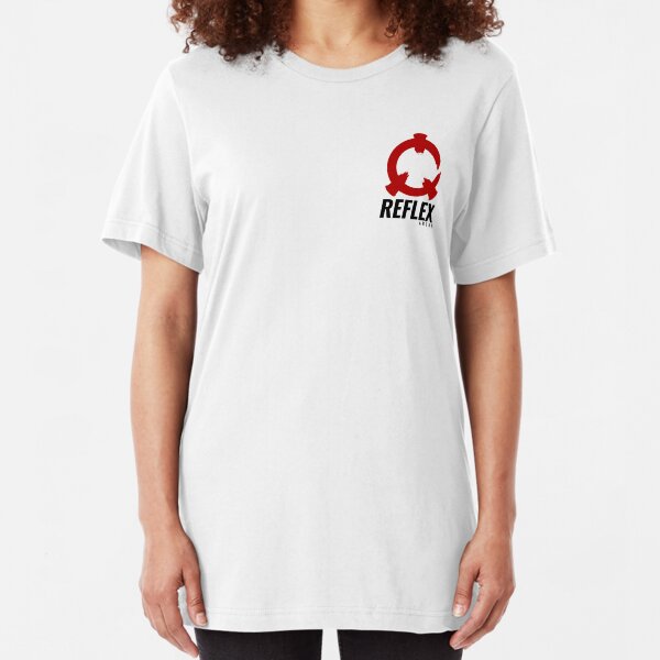 Reflex Arena - Red logo + black text Slim Fit T-Shirt