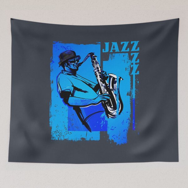 Item preview, Jazz Saxophone Player Blue Sheet Music Blue Notes designed and sold by ToiXanhYU.