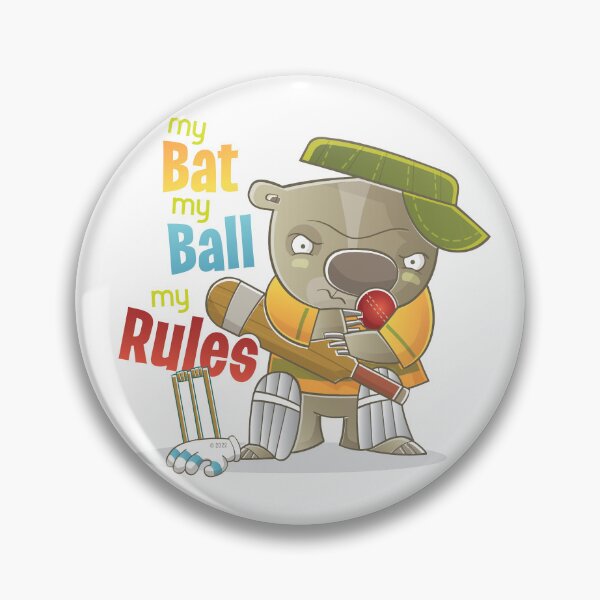 Item preview, Cricket Wombat My Bat My Ball My Rules from 'Big Beach BBQ' designed and sold by Vaughan Duck.