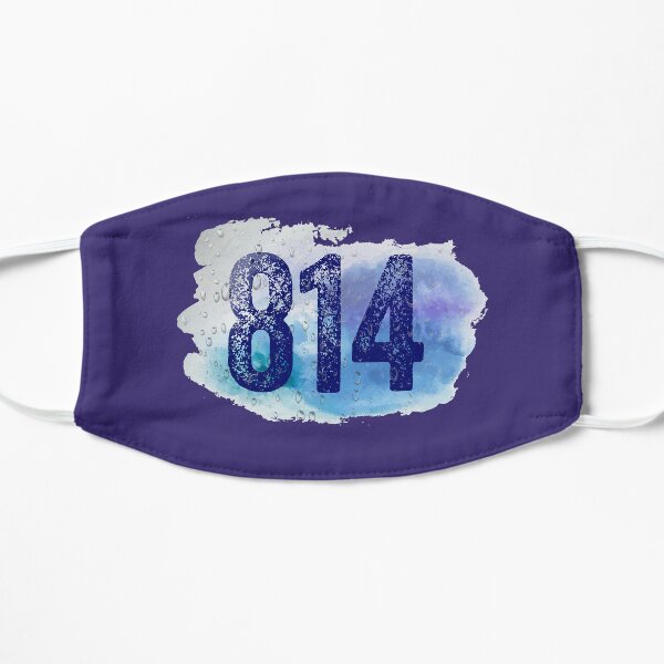 814 Area Code Erie Pennsylvania Retro Distressed Gift Flat Mask