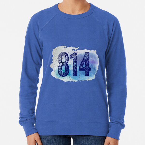 814 Area Code Erie Pennsylvania Retro Distressed Gift Lightweight Sweatshirt