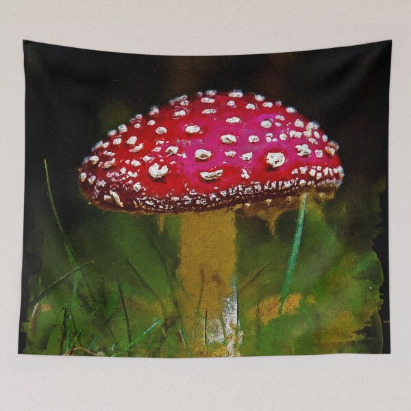 Item preview, Amanita Muscaria Mushroom Vintage, Cute Amanita Muscaria Botanical Art, Original Fly Amanita Mushroom, Muscimol Mushroom Lover designed and sold by Paintcorner.