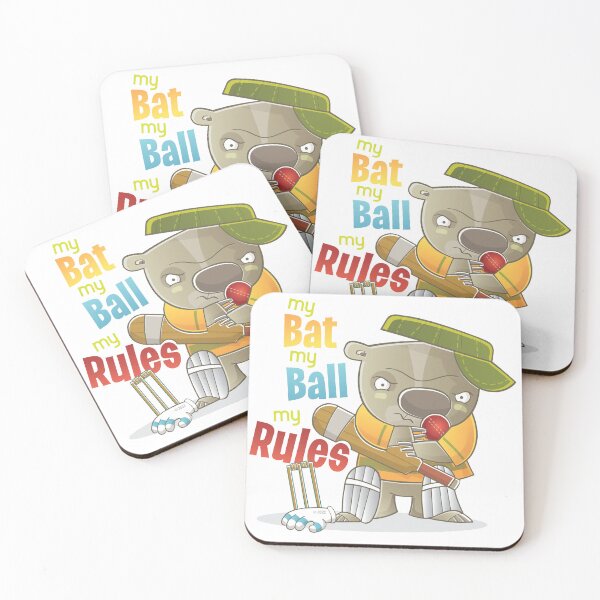 Item preview, Cricket Wombat My Bat My Ball My Rules from 'Big Beach BBQ' designed and sold by Vaughan Duck.
