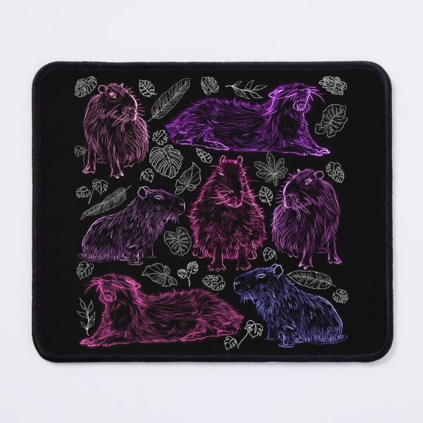 Item preview, Pink and Purple Capybaras with Tropical Leaves designed and sold by nimreninmu.