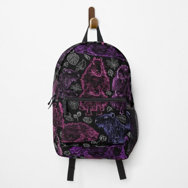 Item preview, Pink and Purple Capybaras with Tropical Leaves designed and sold by nimreninmu.