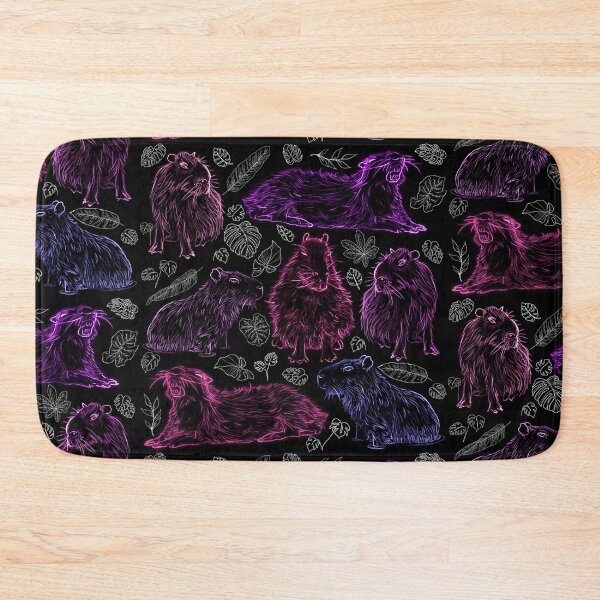 Item preview, Pink and Purple Capybaras with Tropical Leaves designed and sold by nimreninmu.