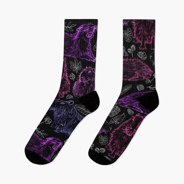 Item preview, Pink and Purple Capybaras with Tropical Leaves designed and sold by nimreninmu.