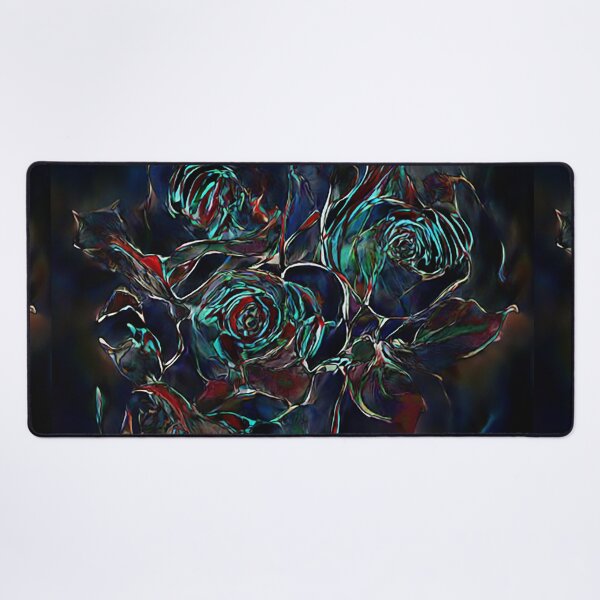 Item preview, jewel colored turquoise roses against dark designed and sold by PatsIsland.