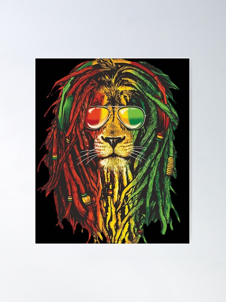 Bob Marley Rastafari Lion Reggae Lover  Poster for Sale by pearlfrench