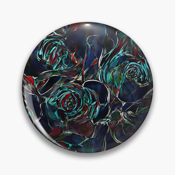 Item preview, jewel colored turquoise roses against dark designed and sold by PatsIsland.