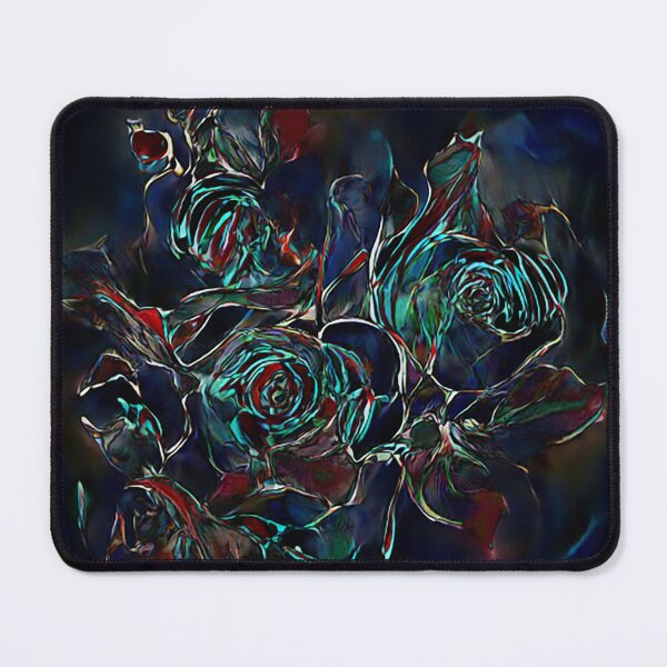 Item preview, jewel colored turquoise roses against dark designed and sold by PatsIsland.