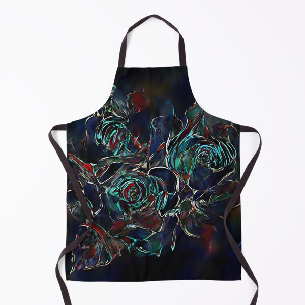 Item preview, jewel colored turquoise roses against dark designed and sold by PatsIsland.