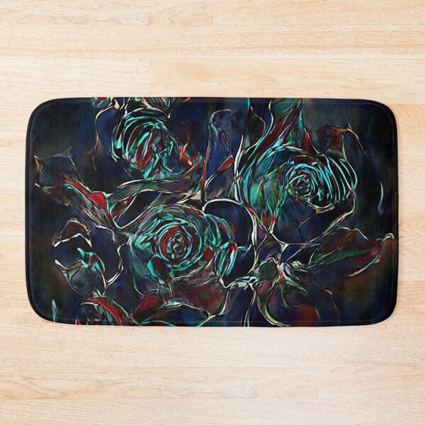 Item preview, jewel colored turquoise roses against dark designed and sold by PatsIsland.