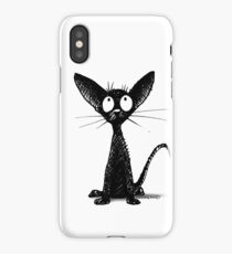 Funny Black Oriental Cat iPhone Case