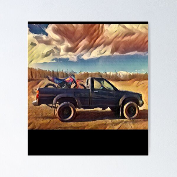 Item preview, 91 Toyota and dirt bike, Alaska Pictures, old school Life, off road truck, Toyota pick up trucks designed and sold by AkBrokeBikes.