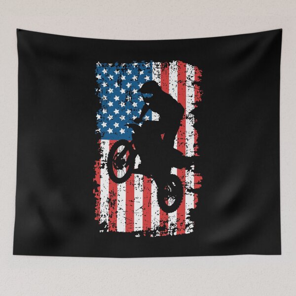 Item preview, Motocross, Dirt Bike Rider Vintage American Flag designed and sold by EstelleStar.