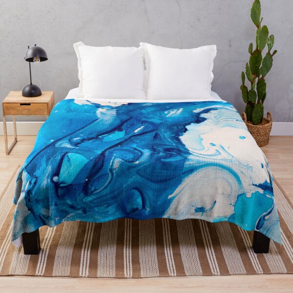 Artikelvorschau, Abstrakte marmorierte Farbdesigns in Blau, Aqua und Weiß entworfen und verkauft von DEC02.