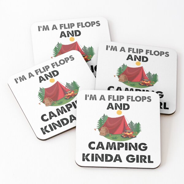 Item preview, i'm a flip flops and camping kinda girl designed and sold by Fislux.
