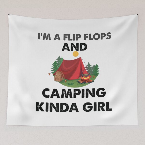 Item preview, i'm a flip flops and camping kinda girl designed and sold by Fislux.