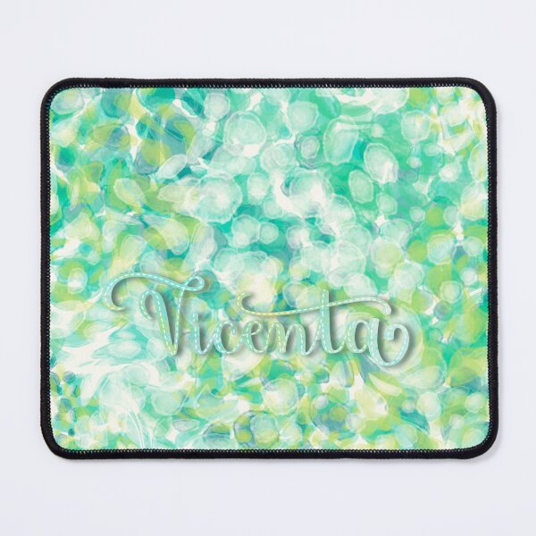 Item preview, VICENTA - Personalized watercolor design with the name VICENTA, in green, lime, white, blue. designed and sold by CristelDesign.